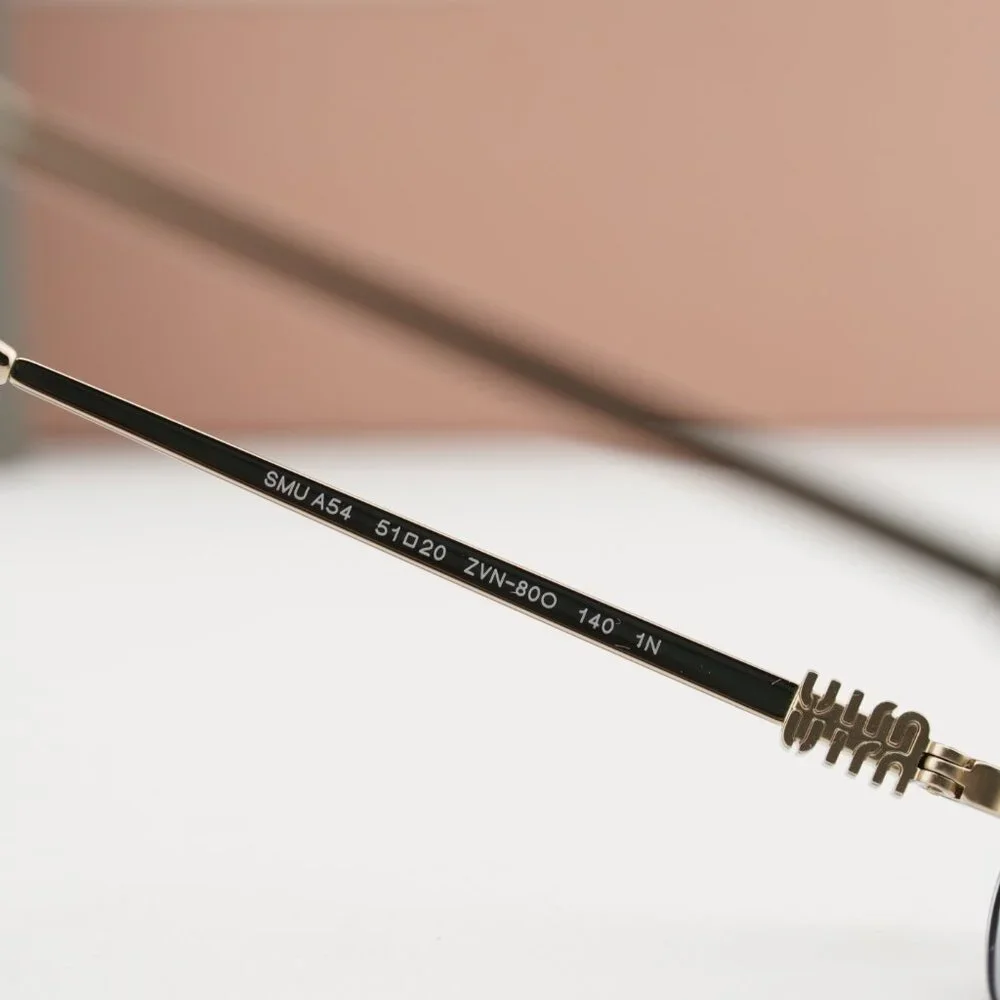 Miu Miu MUA54S ZVN80O Oval Sunglasses – Pale Gold\Clear Gradient Light Blue - Picture 7 of 10